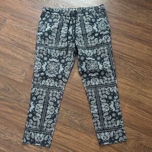 PacSun Black and White Paisley Print Pants